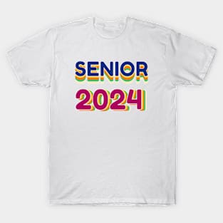 senior 2024 vintage retro style class of 2024 graduation T-Shirt